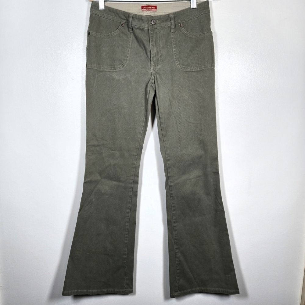 Vintage Y2K Union Bay Corduroy Stretch Low Rise Flare Leg Pants Juniors Size 11